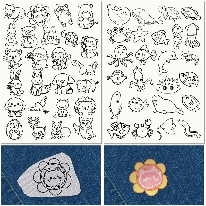 Embroidery Meaning - 50 قطعة حيوانات البحر أنماط التطريز