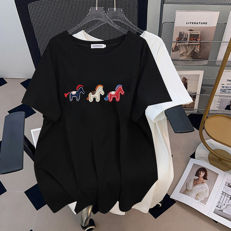 تي شيرت نسائي صيفي فضفاض بأكما - مراجعة Embroidery Cotton Shirt وسعره