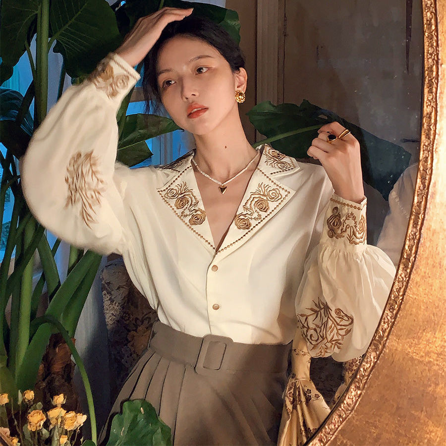 بلوزة قميص حريمي مطرز ريترو مط - مراجعة Embroidery Cotton Shirt وسعره
