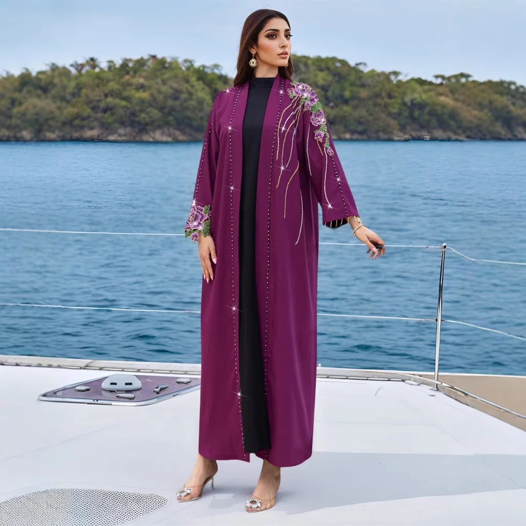 عباية مفتوحة مطرزة، كيمونو دبي - مراجعة Embroidery Kebaya وسعره