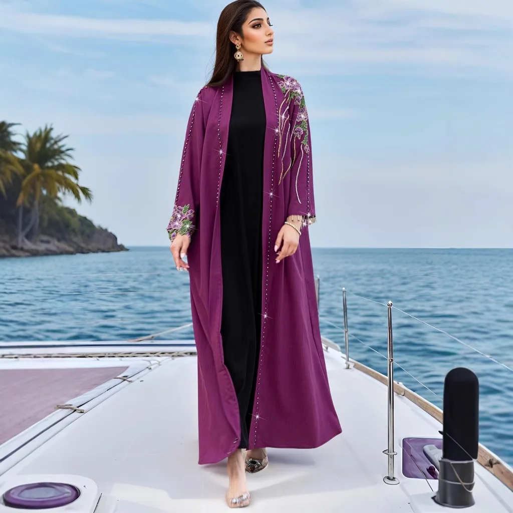 عباية مفتوحة مطرزة، كيمونو دبي - مراجعة Embroidery Kebaya وسعره